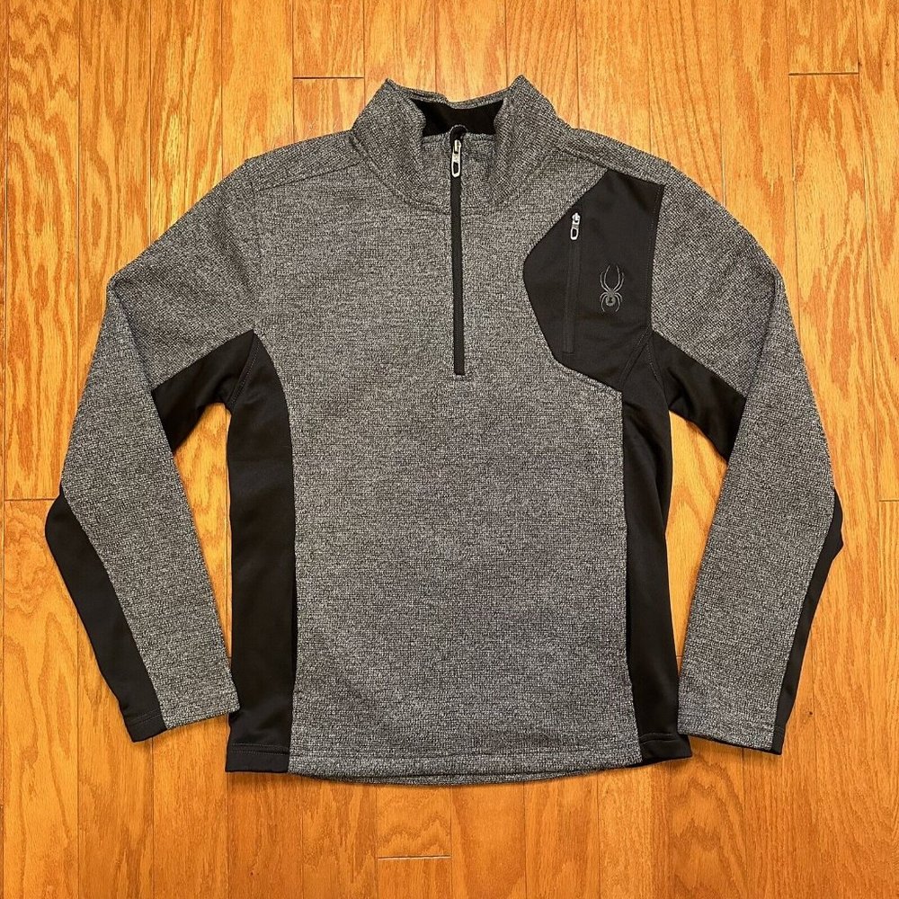 Spyder Raider 1/4 Zip Pullover Sweater Charcoal Heather Grey Men’s Size Small
